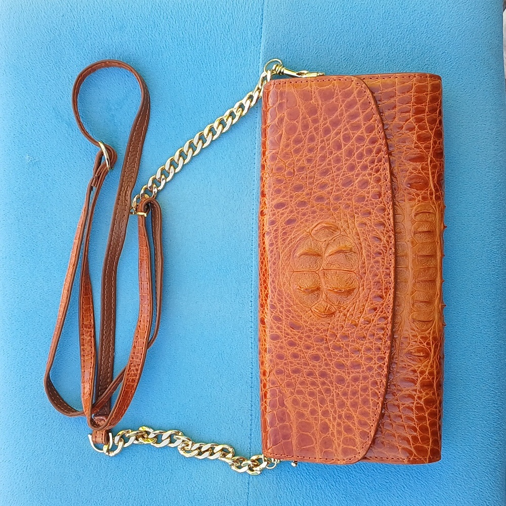 Crocodile Leather Skin Clutch